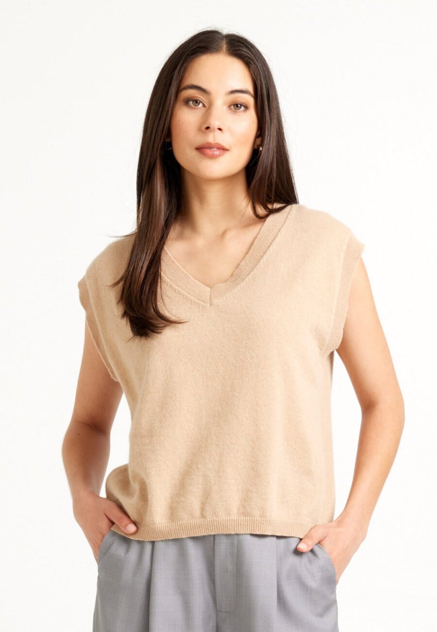 Jasper Vest | Camel Cashmere
